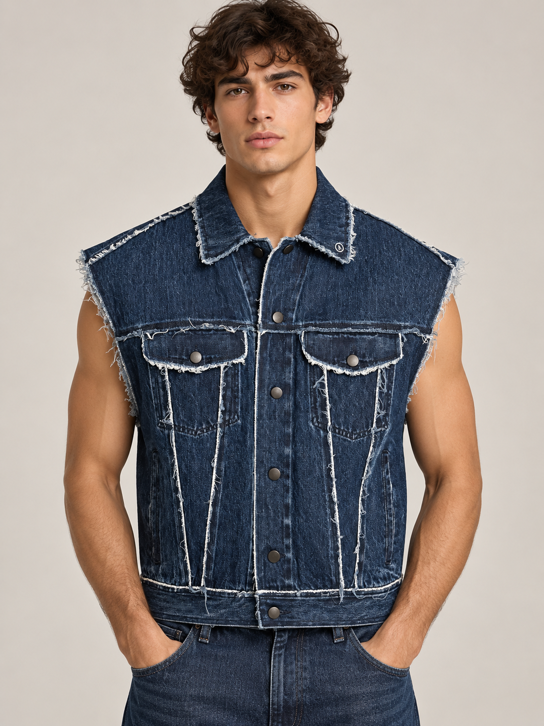 archetipi-Gilet denim 100% cotone